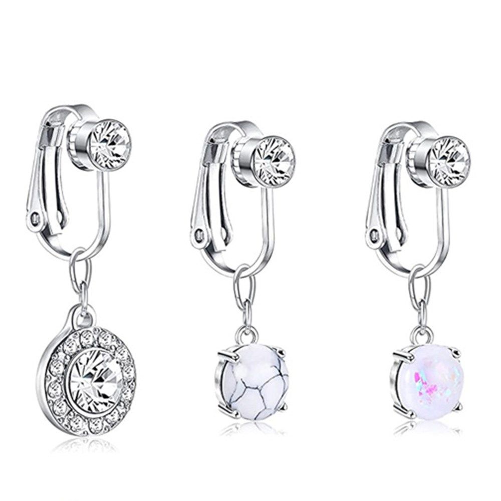 Body Jewelry Earrings - Anting-anting jepit wanita, cincin pusar palsu,