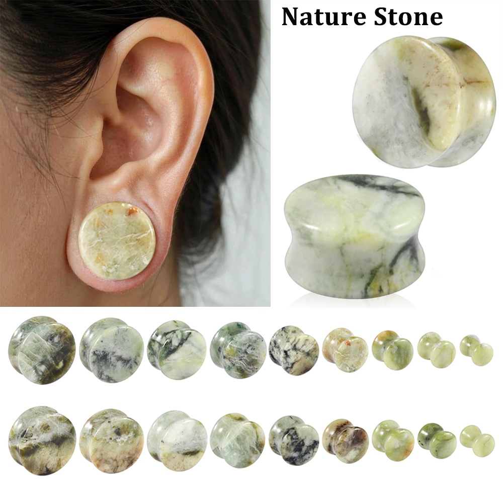 Yellow Body Jewelry - 1-2PCS Batu Giok Hijau Kuning Alami