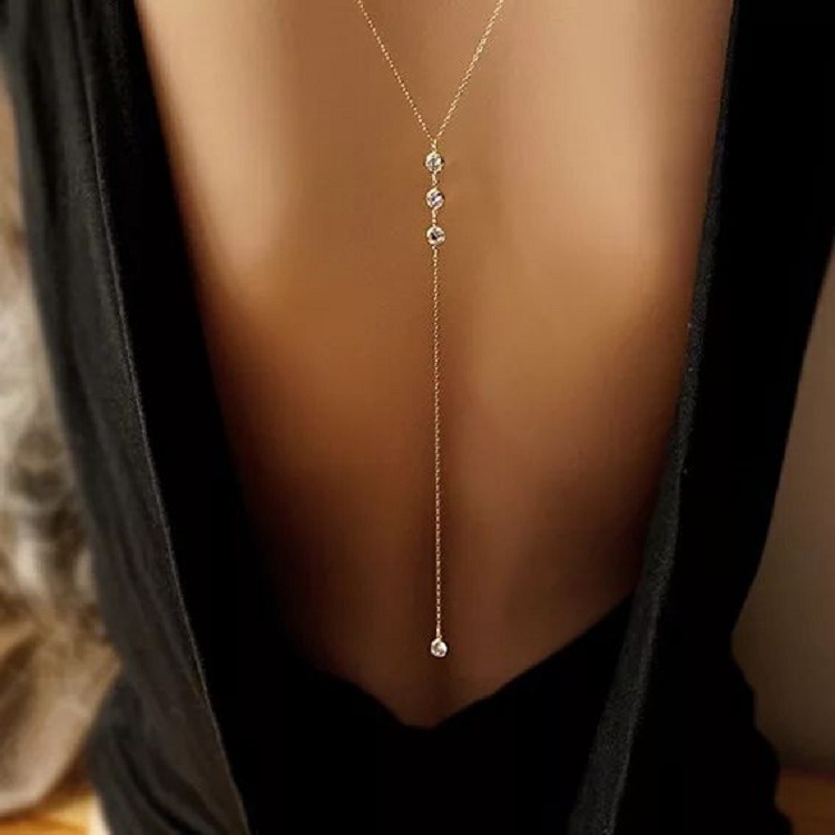Body Jewelry Necklace - Kalung Rantai Punggung Wanita Seksi Berhias