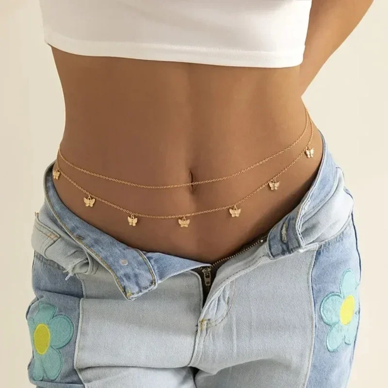 Body Jewelry For Sale - Baru Charm seksi dua lapisan rantai