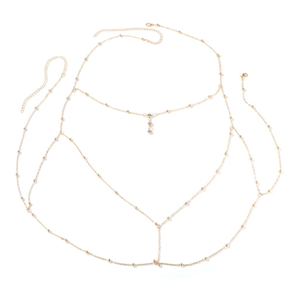 Body Jewelry Necklace - Kalung Perhiasan Tubuh Rantai Dada Kristal