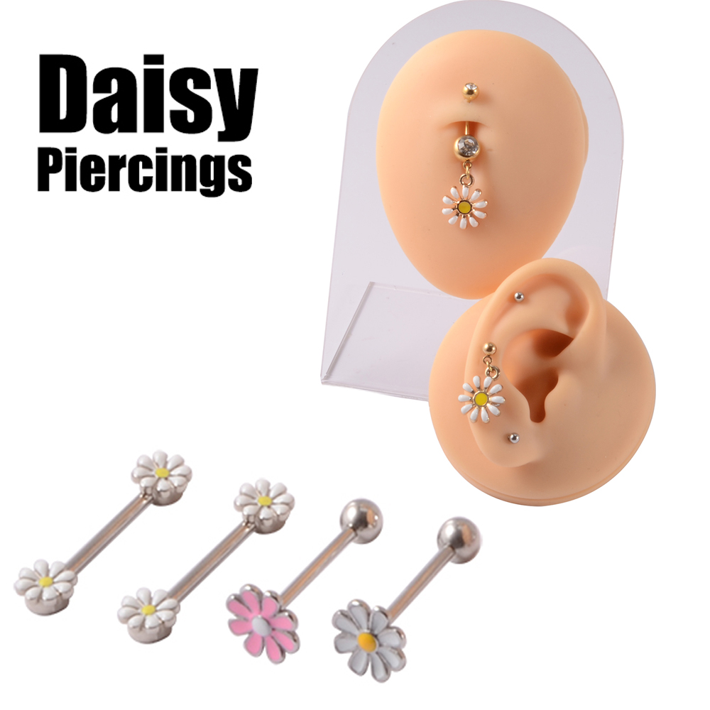 Yellow Body Jewelry - 361L Perhiasan Tindik Bunga Daisy Baja