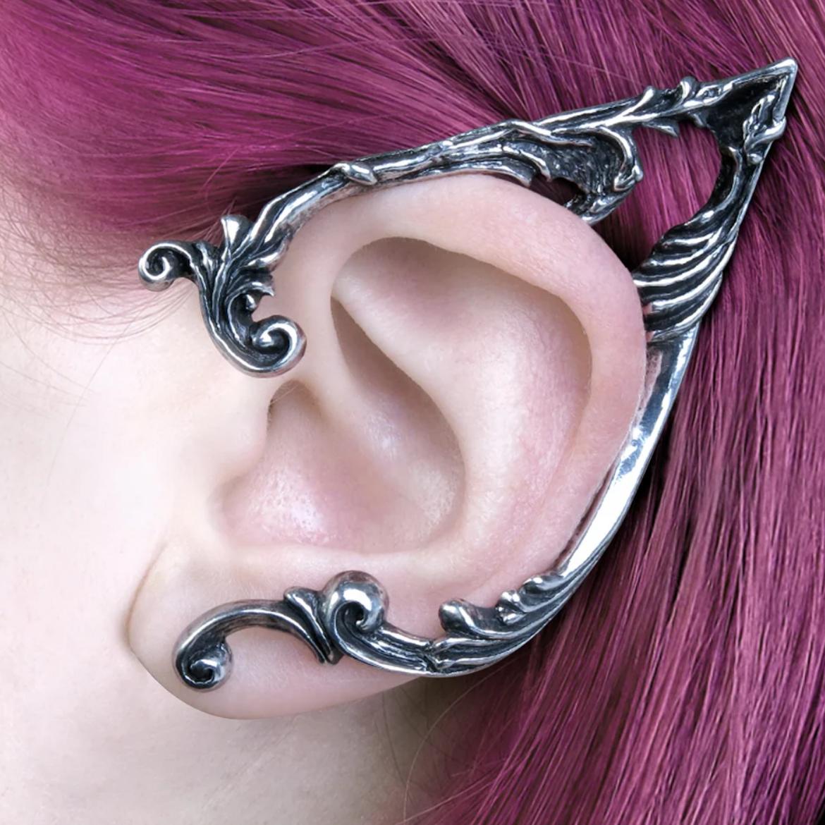 Body Jewelry Goth - 1 Pasang Anting Jepit Telinga Peri