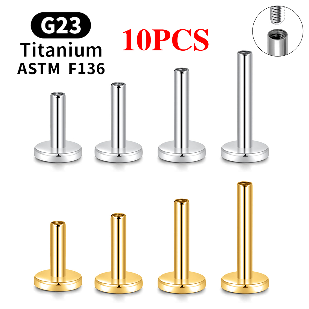 Body Jewelry Internally Threaded - 10 buah G23 tindik Titanium internal