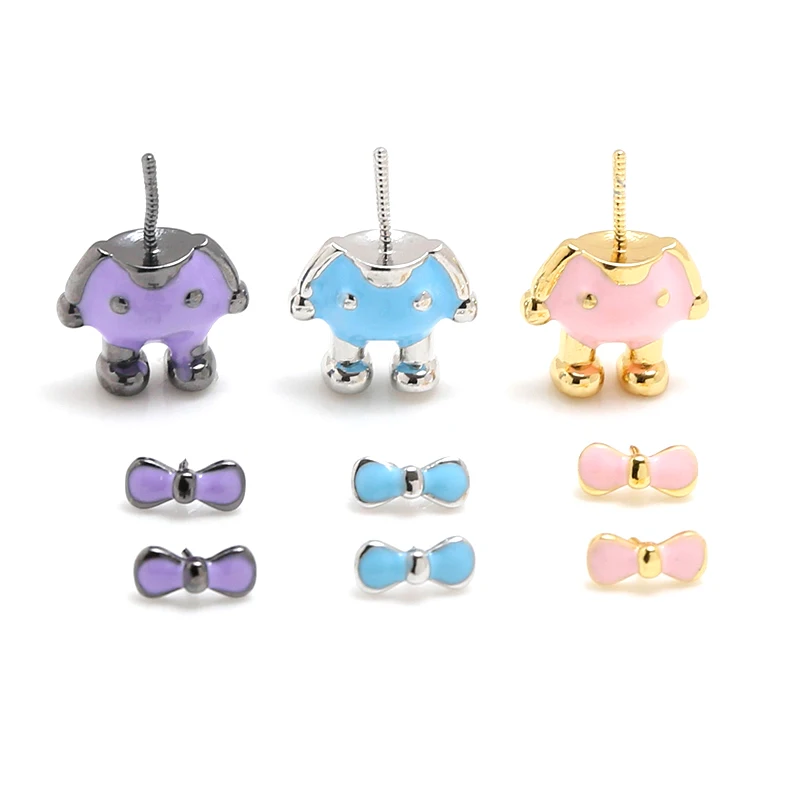 Body Jewelry Real Gold - 2 Buah Bahan Aksesori Pin Mutiara