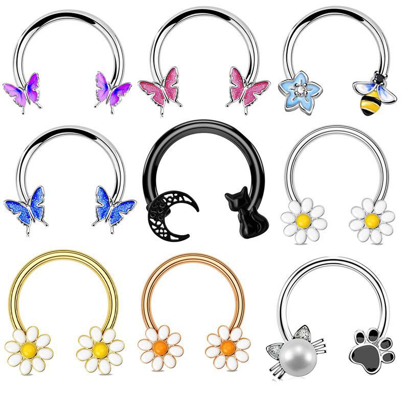 Body Jewelry Earrings - Cincin Septum 16G, Perhiasan Tindik Daith,