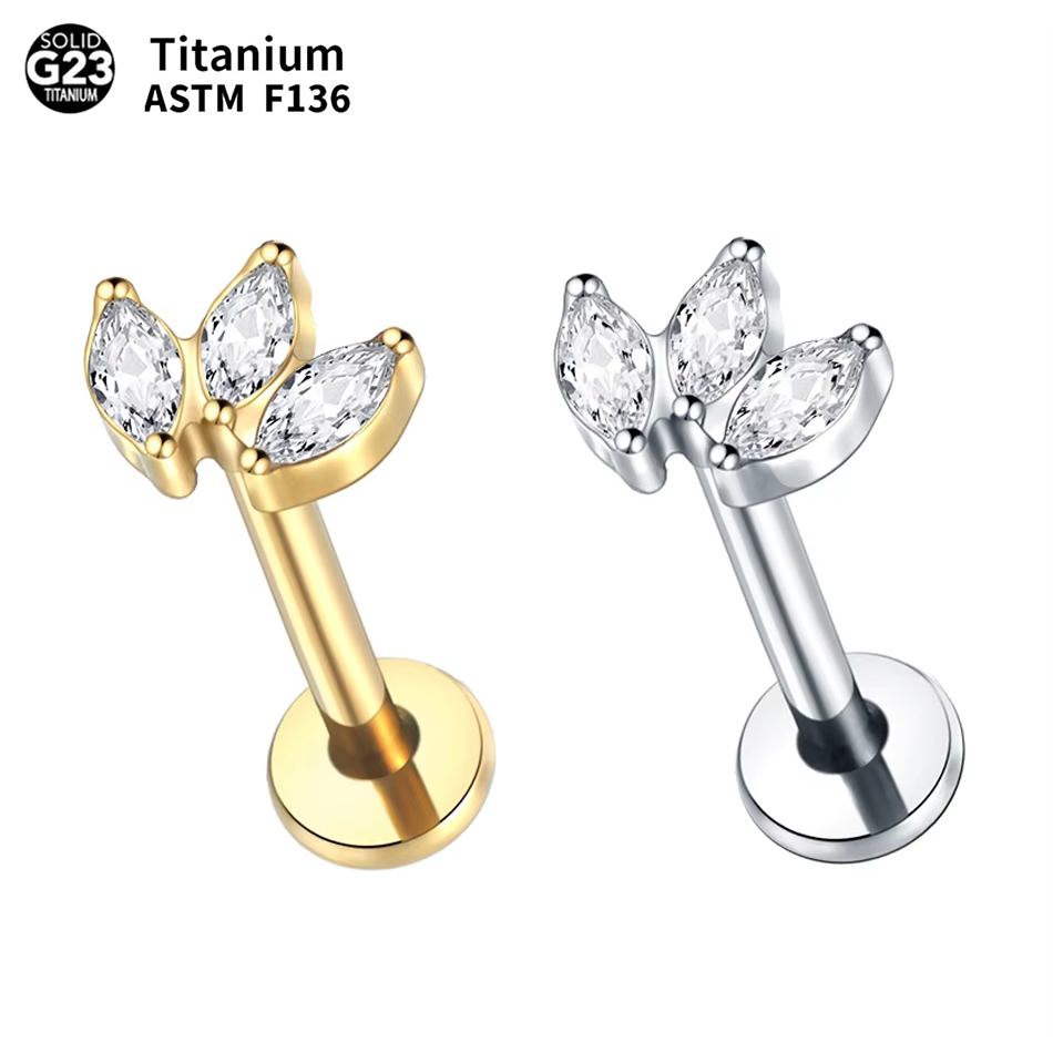 Body Jewelry Internally Threaded - 1 buah kancing bibir Titanium tindik