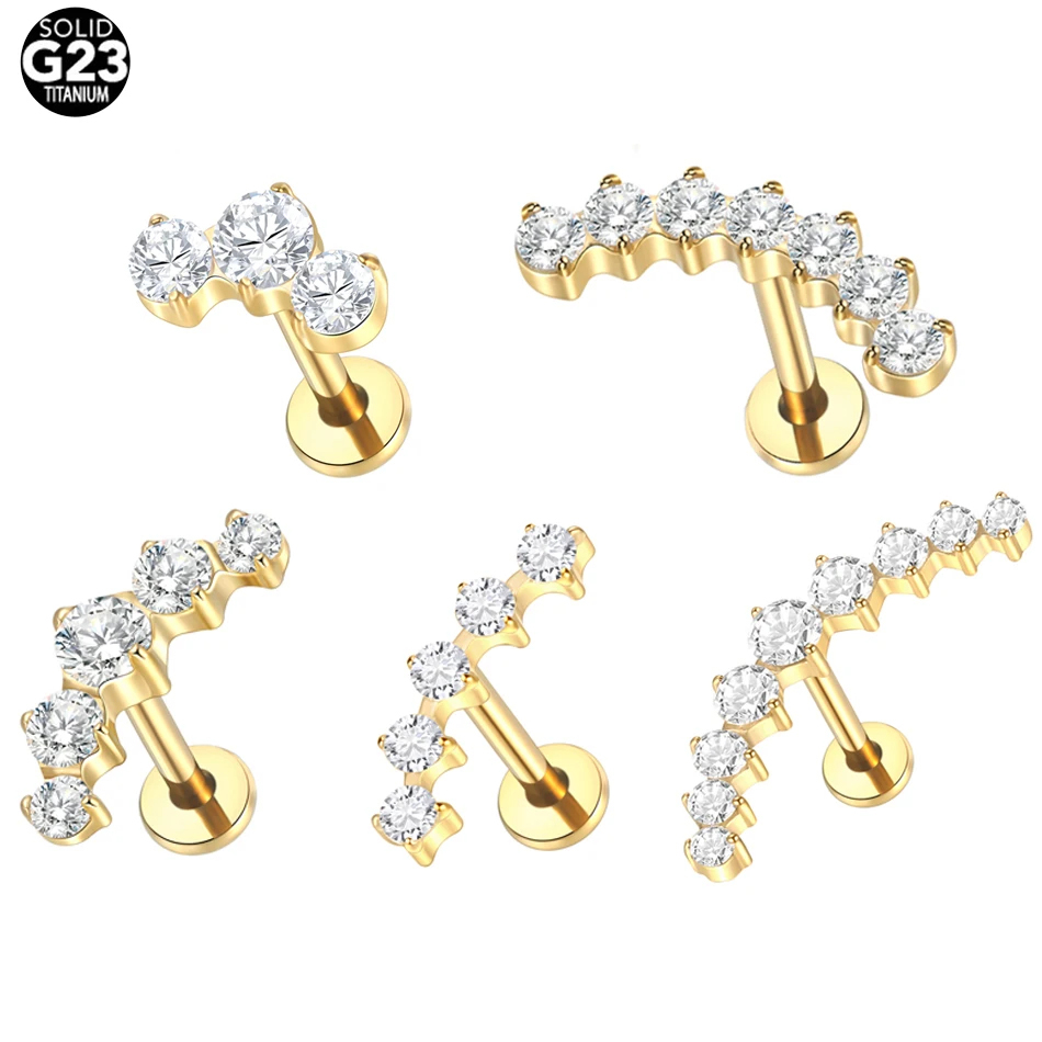 Body Jewelry Internally Threaded - 1 buah G23 anting-anting tindik telinga