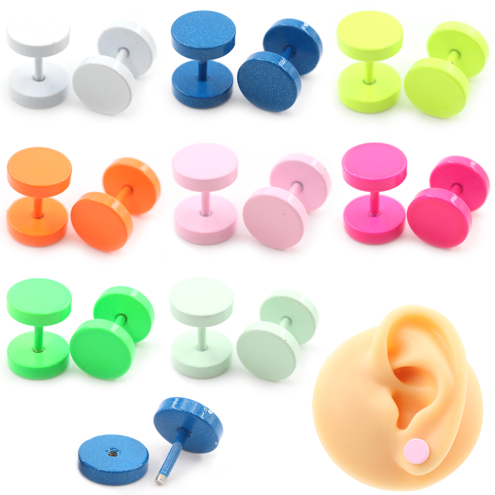 Body Jewelry Goth - 2PCS Anting Tusuk Bulat Baja Anti