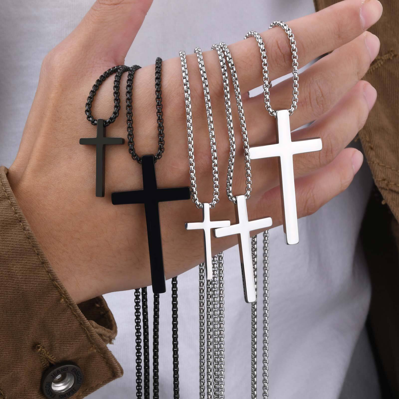 Body Jewelry Goth - Kalung salib pria, liontin Gothic Hip