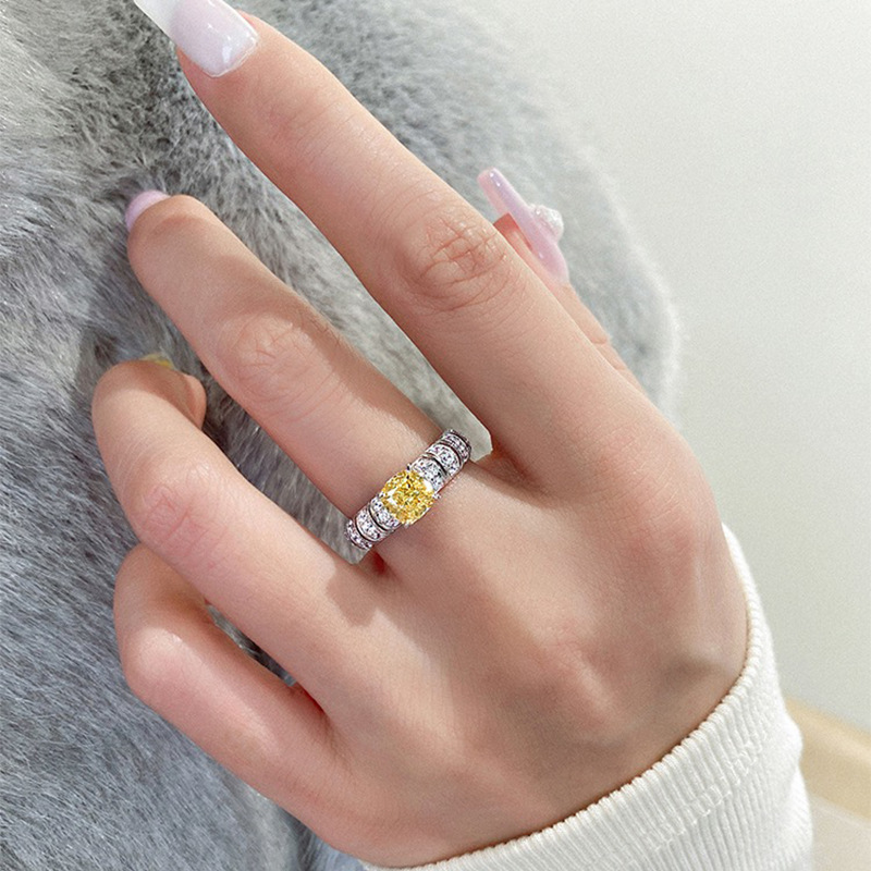 Cincin Berlian Karbon Tinggi W - Yellow Body Jewelry ulasan dan harga