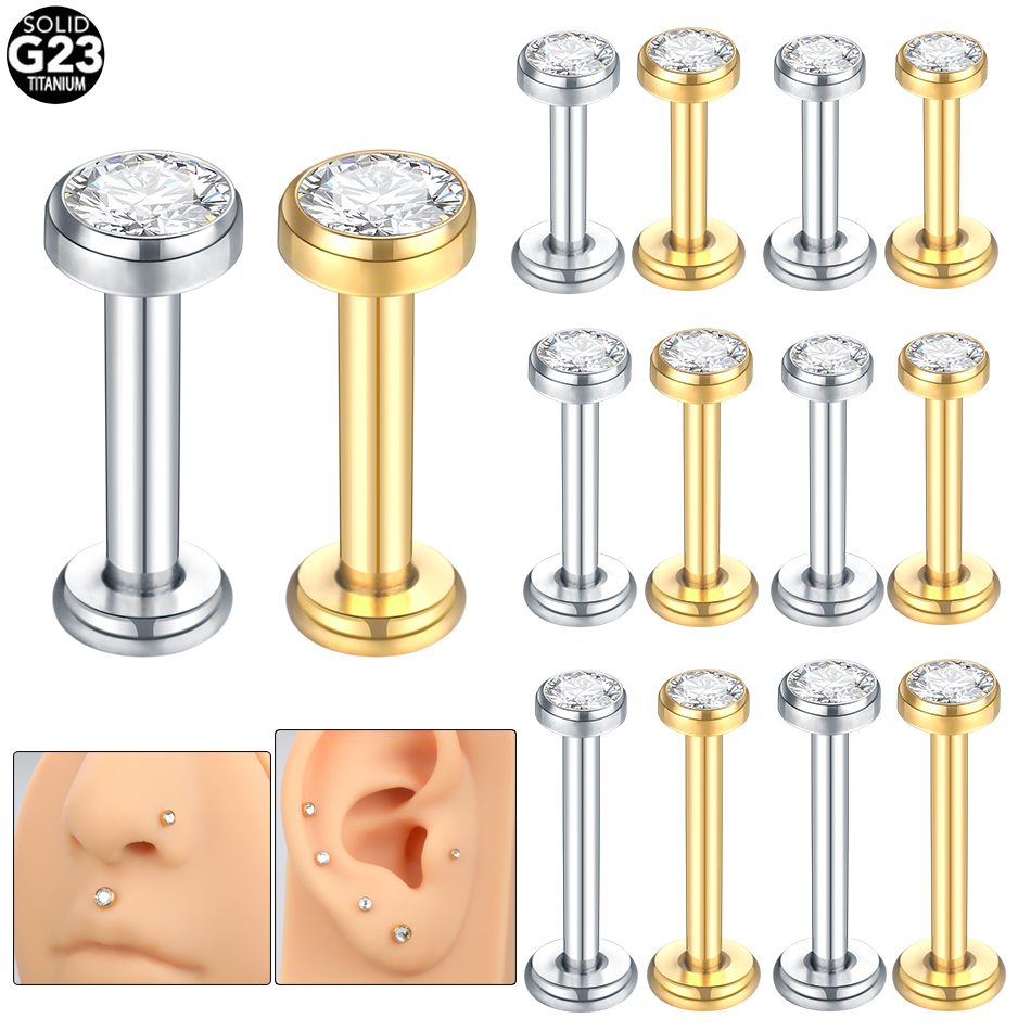 10 buah G23 cincin bibir Labre - Body Jewelry Internally Threaded ulasan dan harga