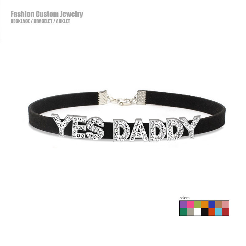 Kalung Choker YES DADDY huruf  - Body Jewelry Goth ulasan dan harga