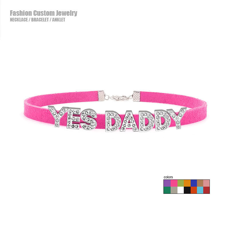 Kalung Choker YES DADDY huruf  - Body Jewelry Goth ulasan dan harga