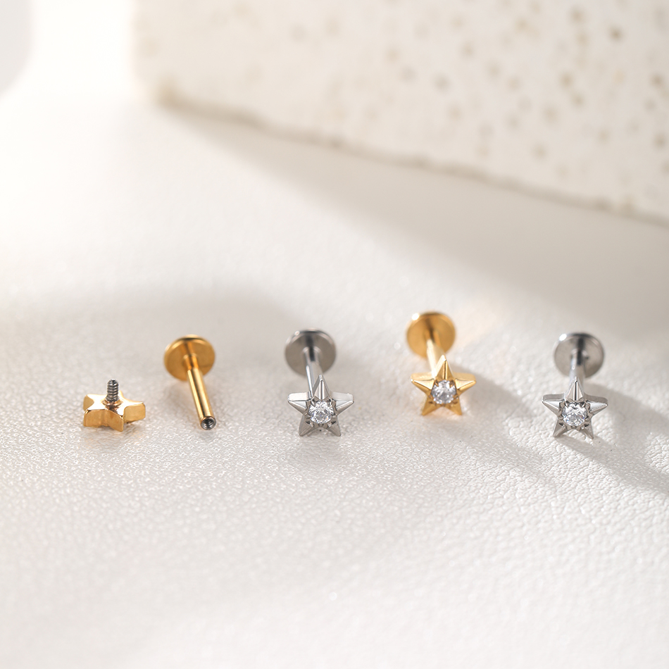 1 buah anting-anting Tragus te - Body Jewelry Internally Threaded ulasan dan harga