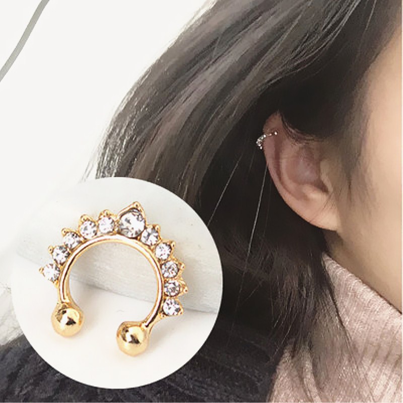 Klip hidung palsu bentuk U unt - Body Jewelry Earrings ulasan dan harga