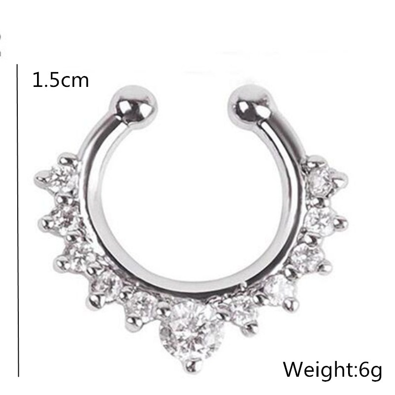 Klip hidung palsu bentuk U unt - Body Jewelry Earrings ulasan dan harga