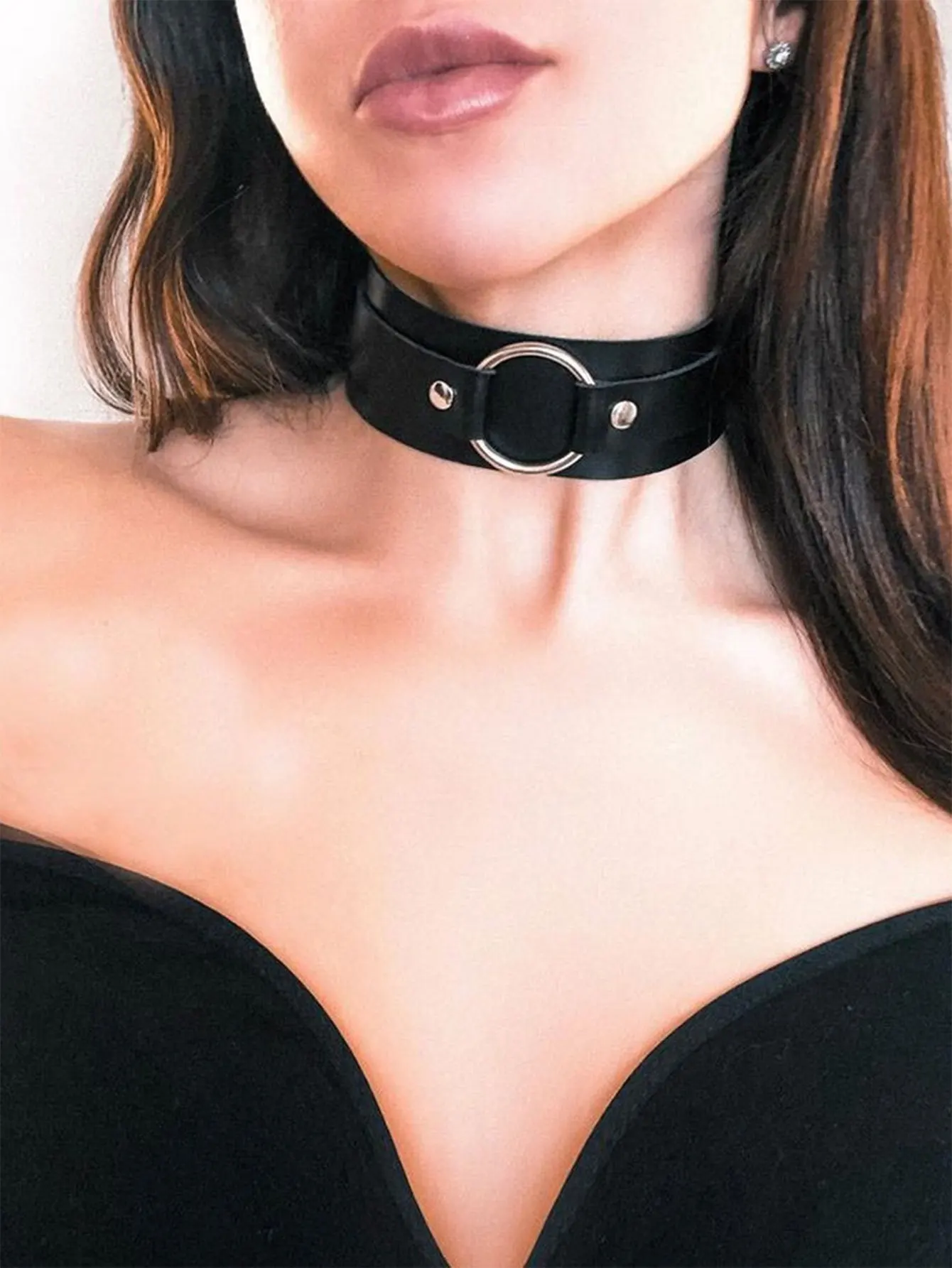 Kalung Choker Kulit PU Gaya Go - Body Jewelry Goth ulasan dan harga