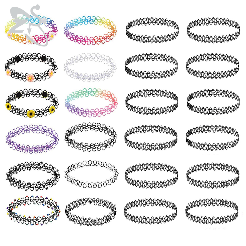 ZS 12 Buah Kalung Choker Melar - Body Jewelry Goth ulasan dan harga