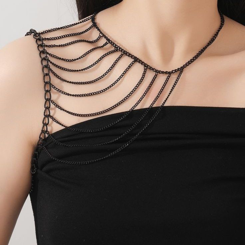 Rantai Bahu Rumbai Multi Lapis - Body Jewelry Necklace ulasan dan harga