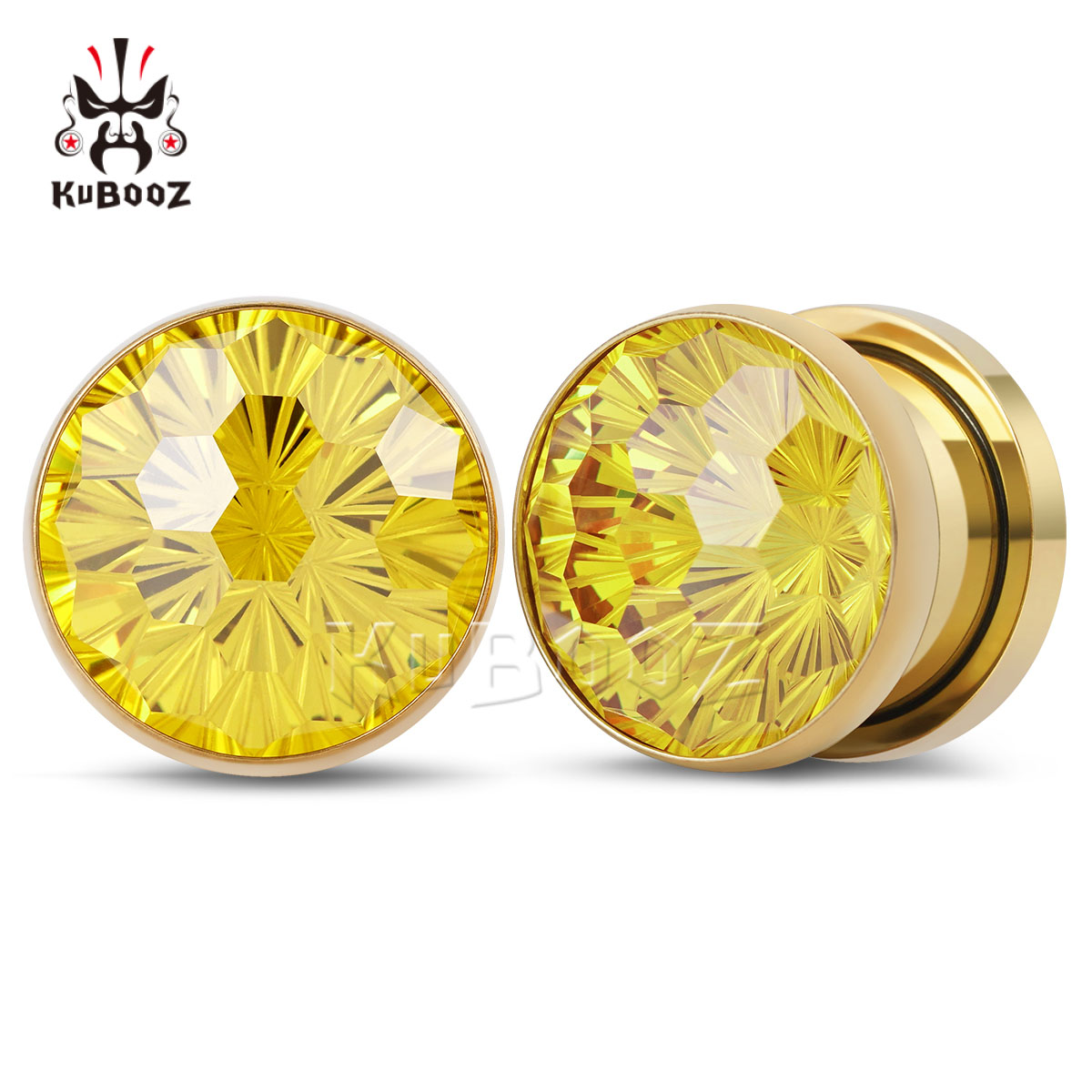 2PCS Penyangga Telinga Kristal - Yellow Body Jewelry ulasan dan harga