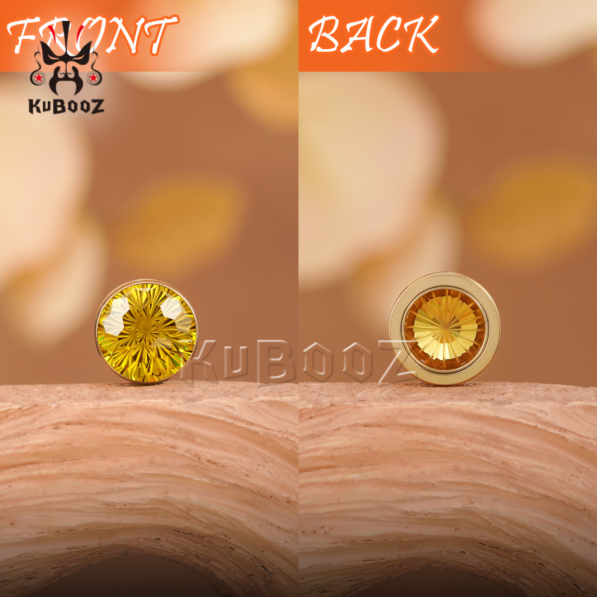 2PCS Penyangga Telinga Kristal - Yellow Body Jewelry ulasan dan harga