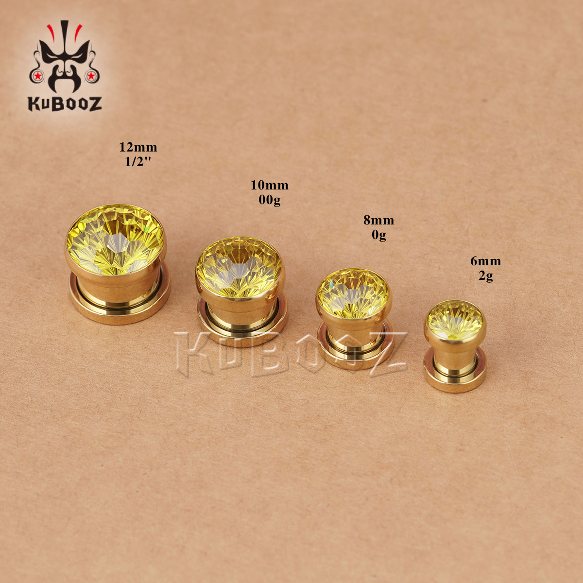 2PCS Penyangga Telinga Kristal - Yellow Body Jewelry ulasan dan harga