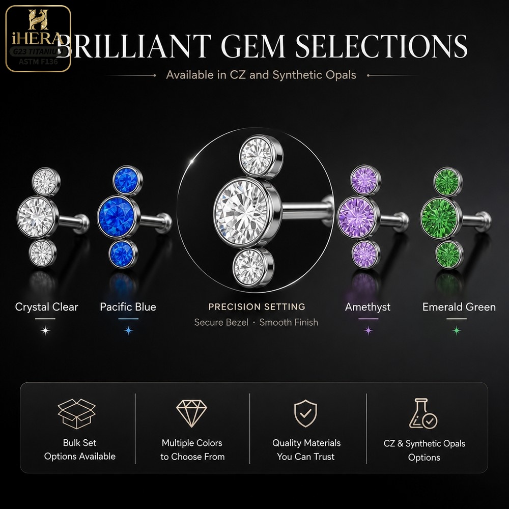 Perhiasan Tindik Labret Titani - Body Jewelry Internally Threaded ulasan dan harga