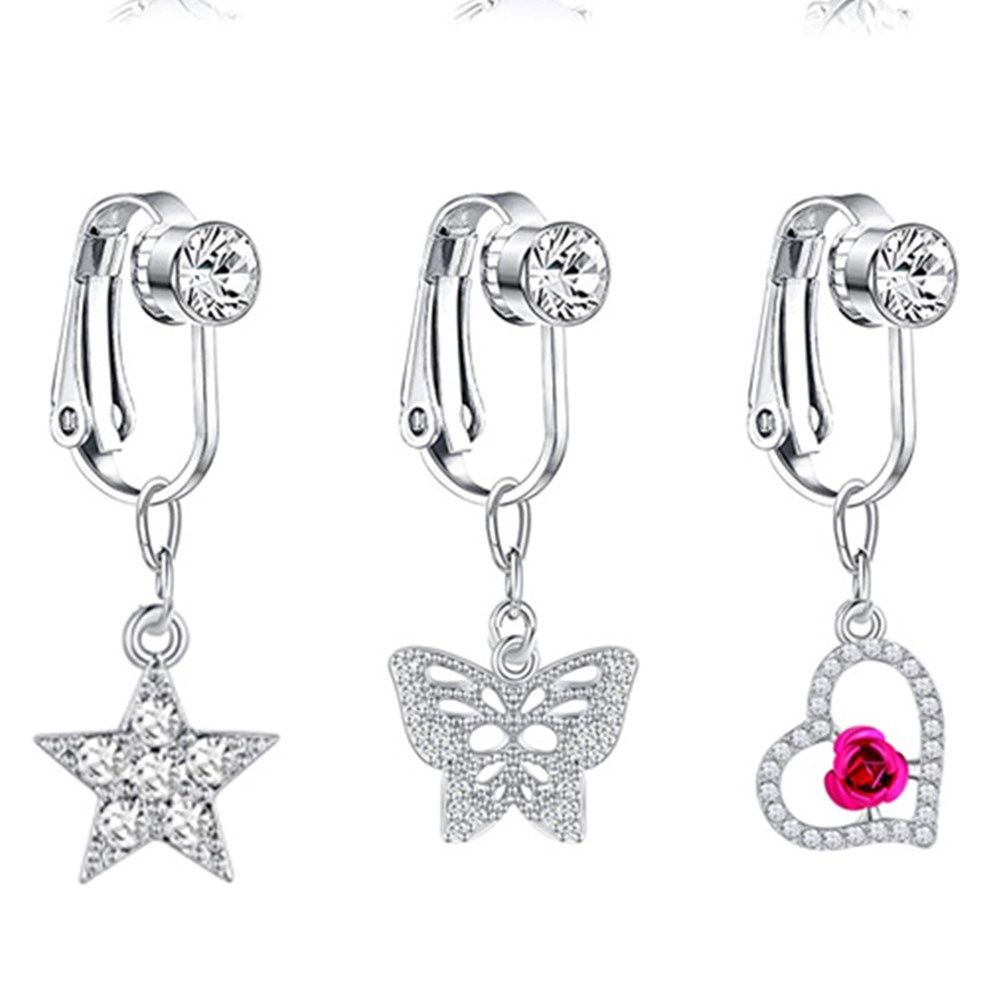 Anting-anting jepit kupu-kupu  - Body Jewelry Earrings ulasan dan harga