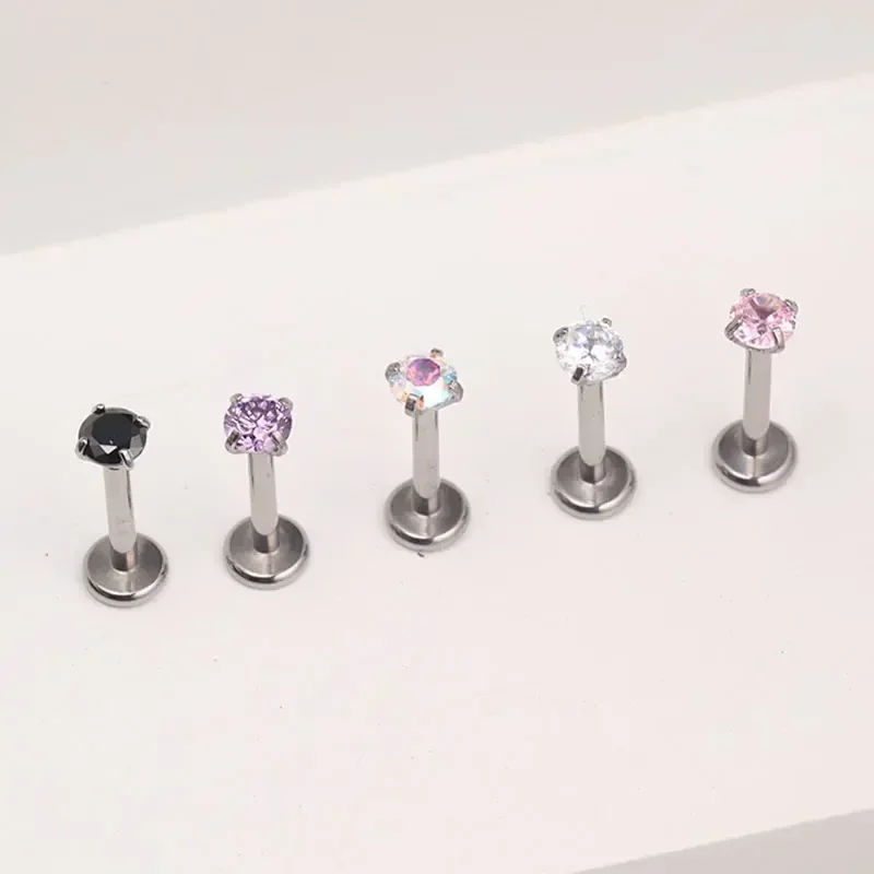 1 buah G23 tindik Titanium CZ  - Body Jewelry Internally Threaded ulasan dan harga