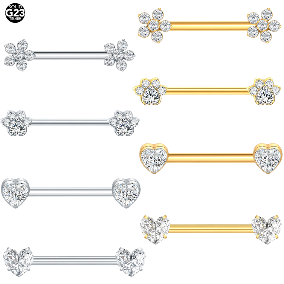 1Pc Titanium Flower Nipple Pie - Body Jewelry Internally Threaded ulasan dan harga