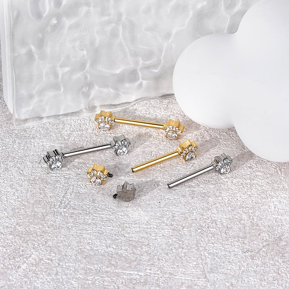 1Pc Titanium Flower Nipple Pie - Body Jewelry Internally Threaded ulasan dan harga