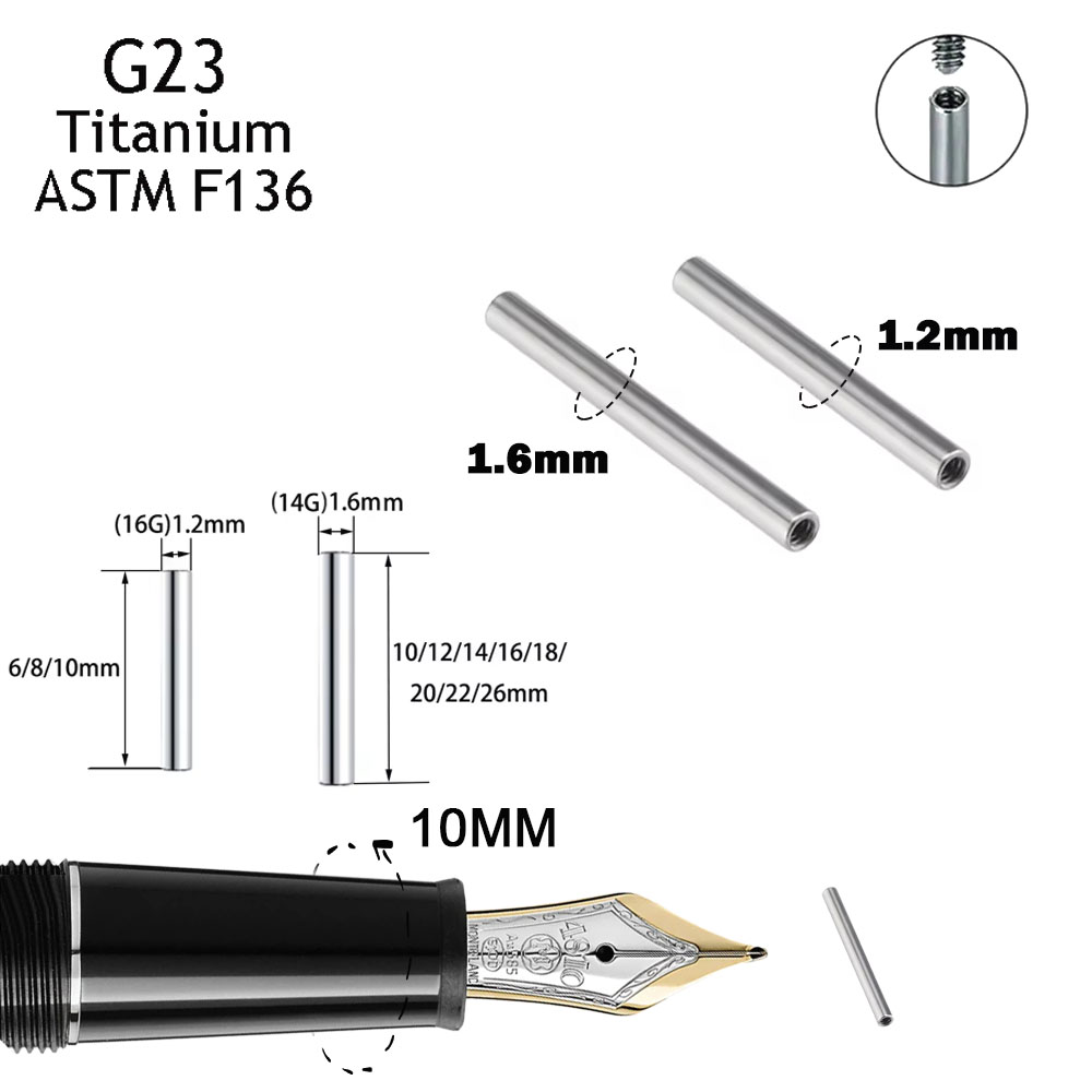 10pcs/lot ASTM F136 Titanium 1 - Body Jewelry Internally Threaded ulasan dan harga