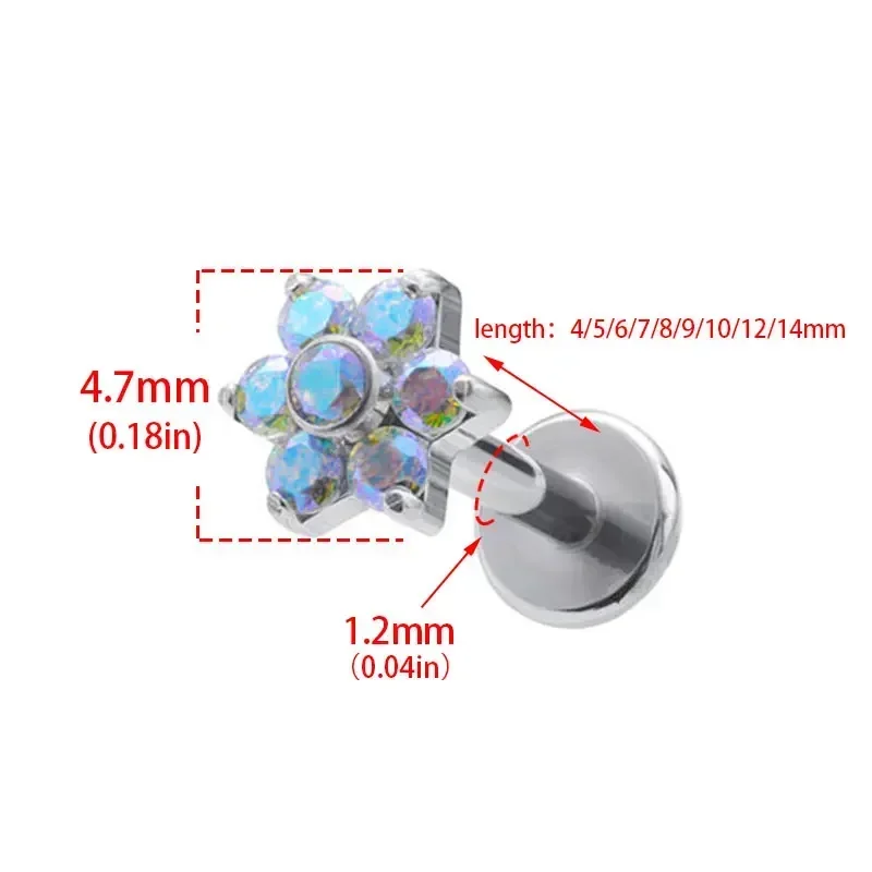 ASTM F136 tindik bunga Titaniu - Body Jewelry Internally Threaded ulasan dan harga