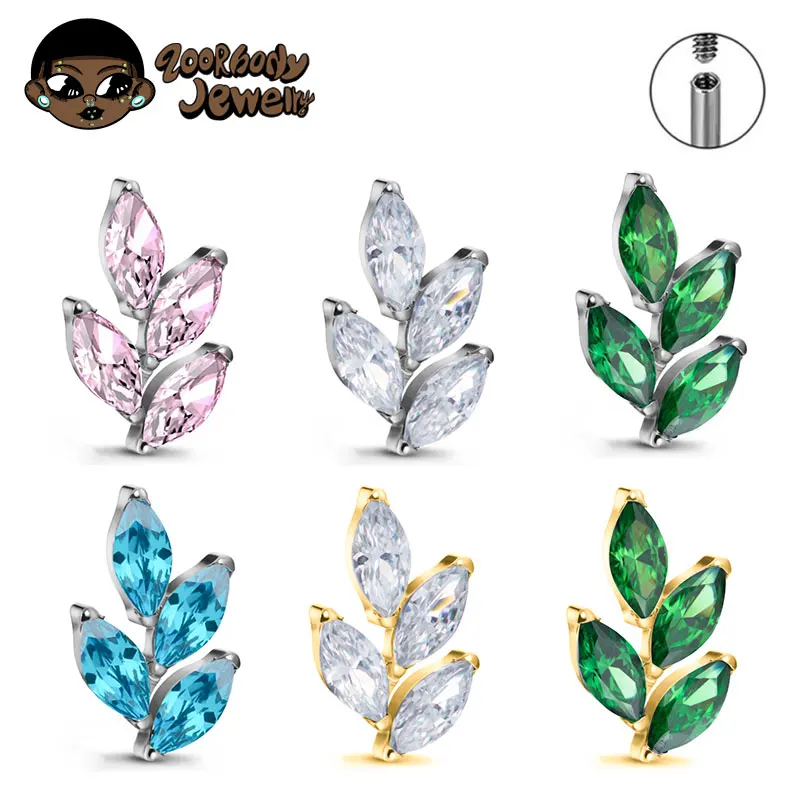 G23 permata Titanium CZ tindik - Body Jewelry Internally Threaded ulasan dan harga