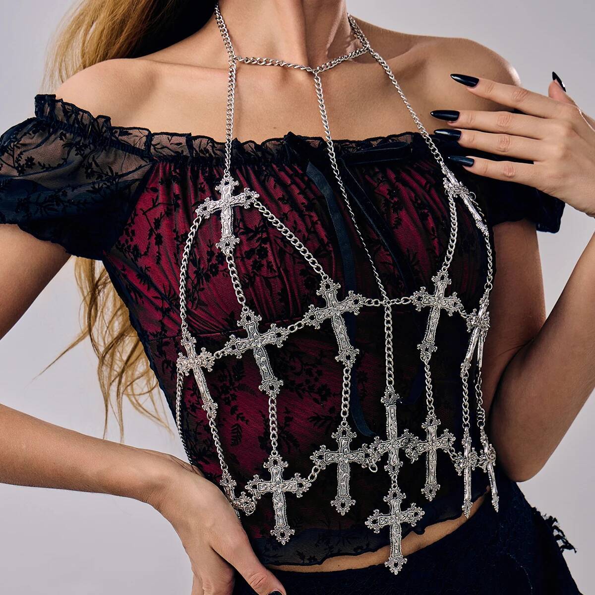 Ingemark Kalung Rantai Bra Dad - Body Jewelry Goth ulasan dan harga