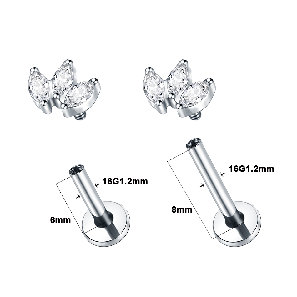 1 buah kancing bibir Titanium  - Body Jewelry Internally Threaded ulasan dan harga