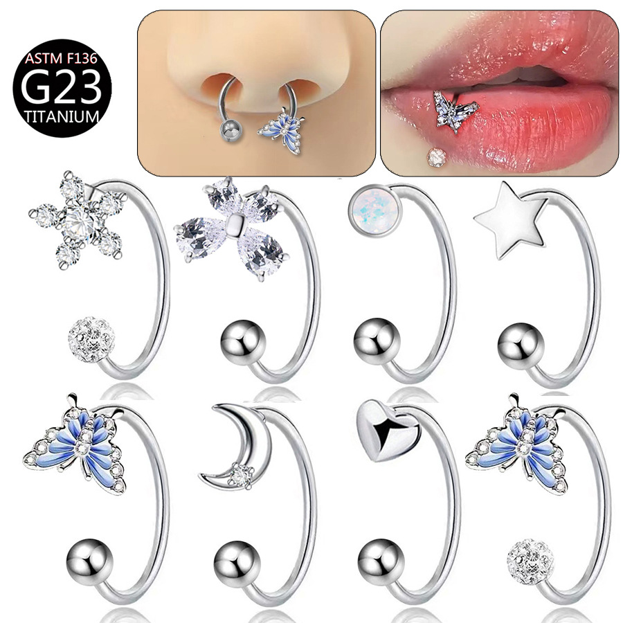 Cincin Bibir Titanium ASTM F13 - Body Jewelry Earrings ulasan dan harga