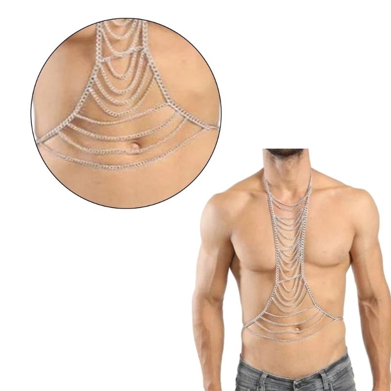 Y5GC Punk Body Chain Harness U - Body Jewelry Harness ulasan dan harga