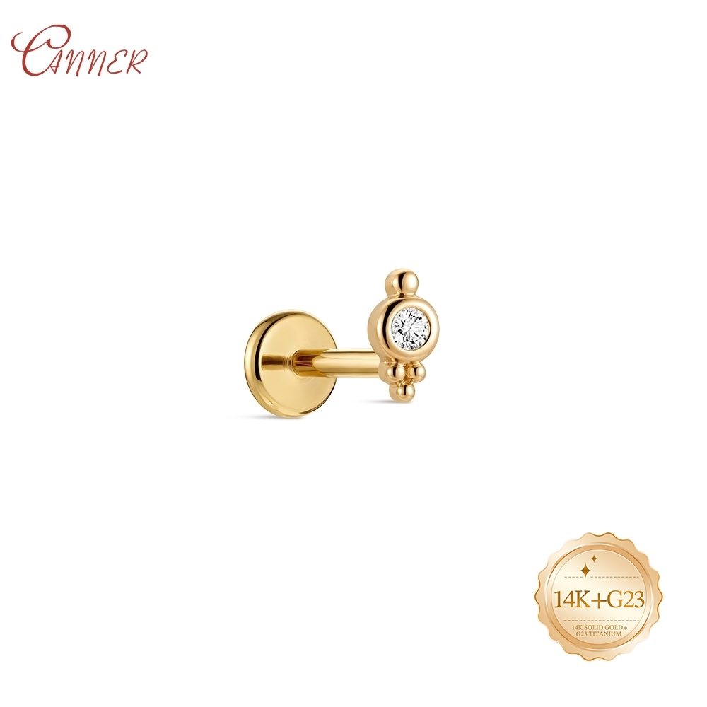 CANNER 14K Emas Asli Ulir Dala - Body Jewelry Internally Threaded ulasan dan harga